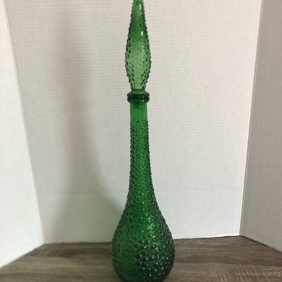 Vtg Empoli Italy Hobnail Genie Bottle with Stopper - Picture 4 of 17